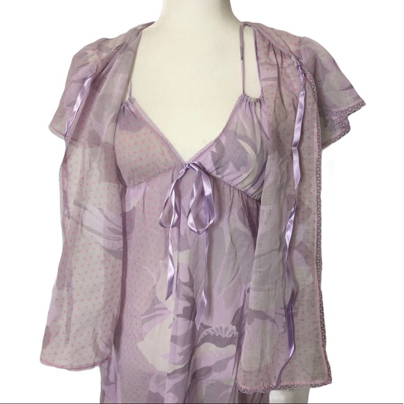 Diane von Furstenberg Vintage NWT Deadstock 2 Piece Lingerie Night Set - Picture 2 of 12